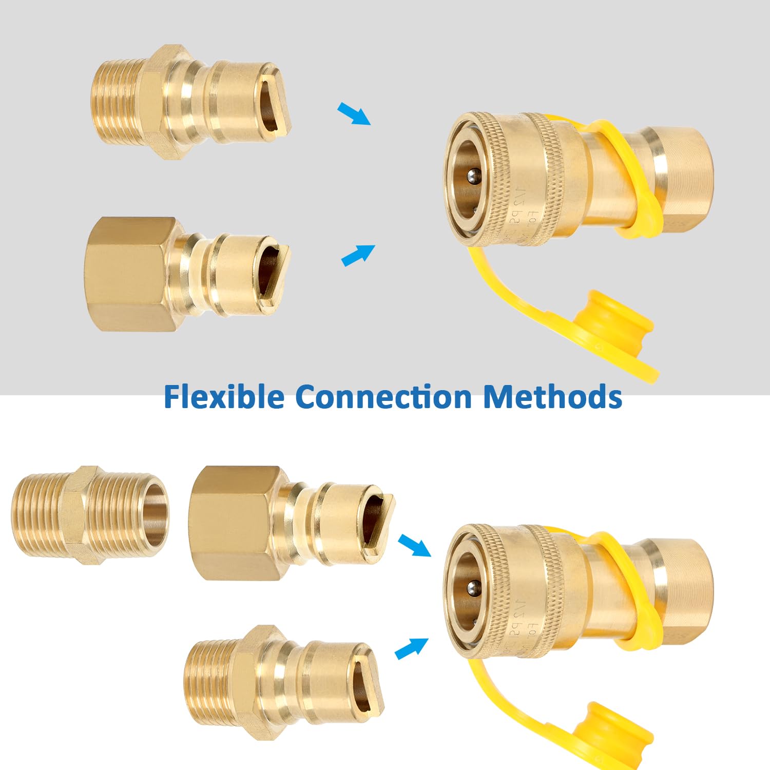 1/2" Brass LP Gas Quick Connect Disconnect Connector Kit