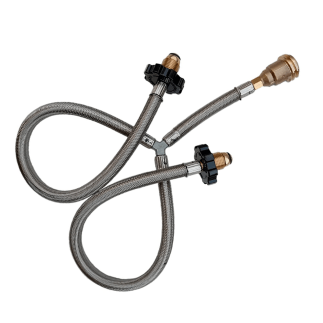 2-Way Braided Y-Splitter Propane Adapter Hose 