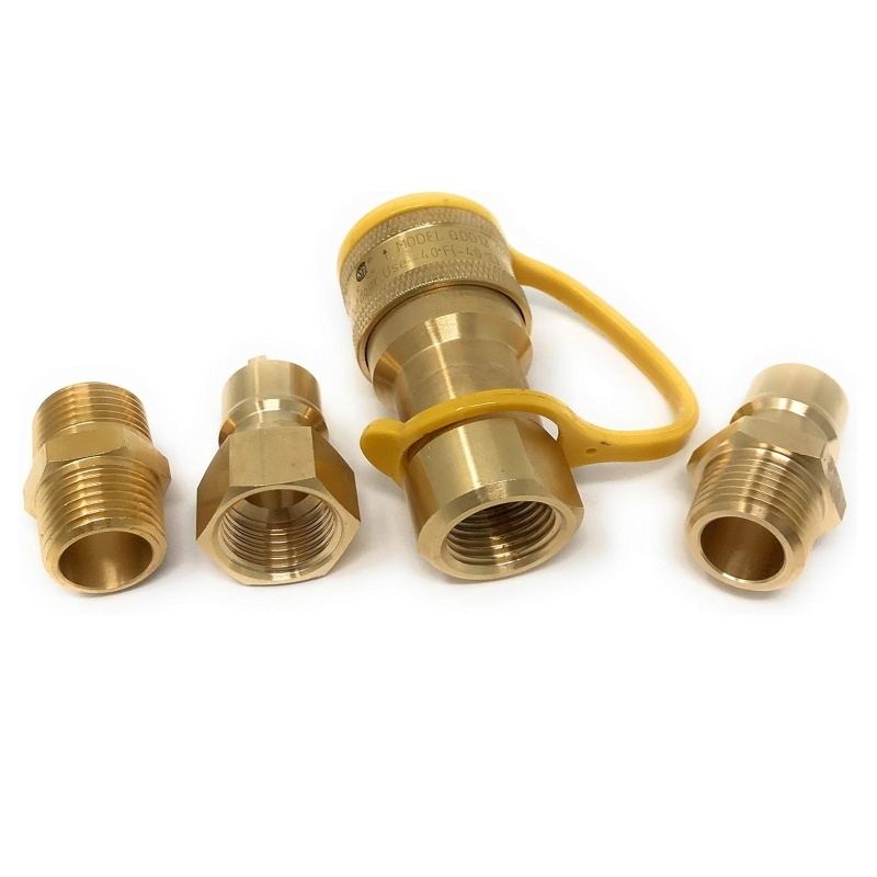 1/2" Brass LP Gas Quick Connect Disconnect Connector Kit
