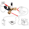POL Propane Tank Adapter Y Splitter with Gauge Tee Connector