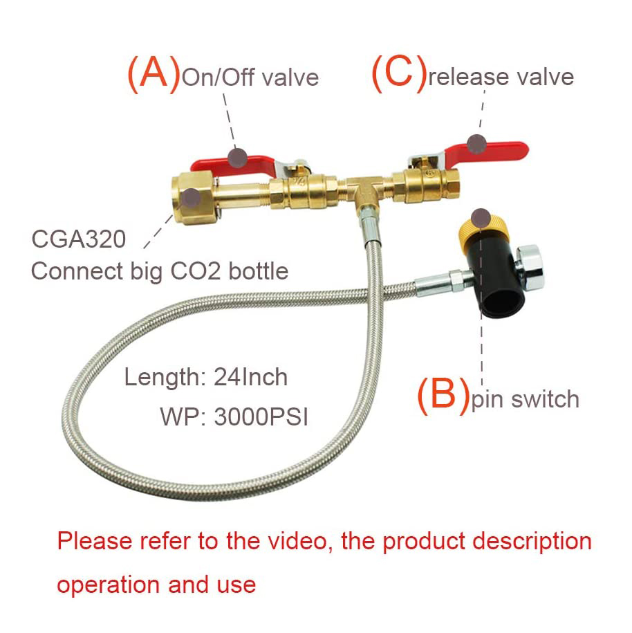CO₂ Refill Adapter Hose Connection Kit 