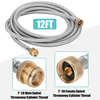 Propane Brass 4 Port Tee Kit 5FT and 12FT Braided Hose