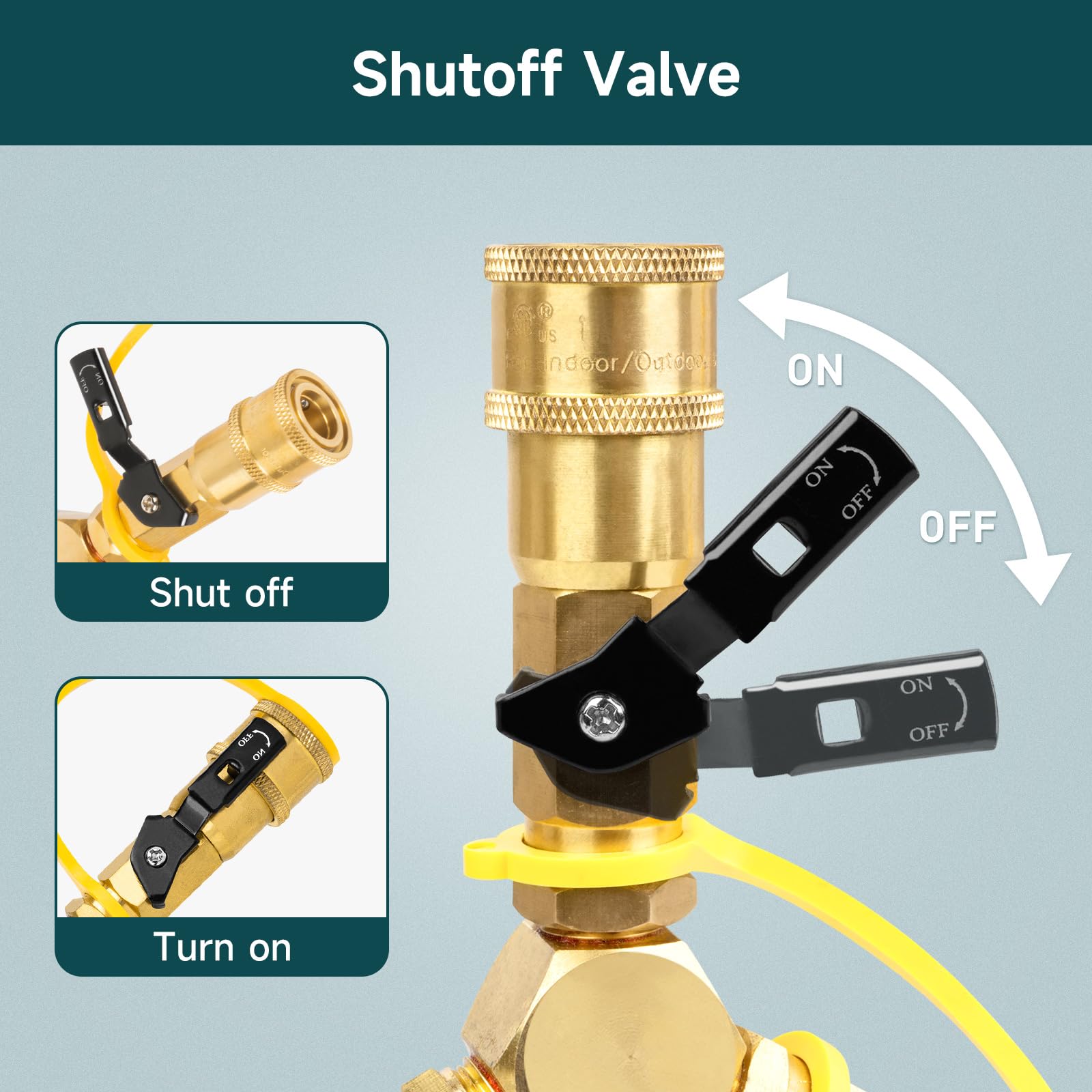 Y-Splitter 1/4" RV Quick Connect with Shutoff Valve