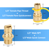 1/2" Brass LP Gas Quick Connect Disconnect Connector Kit