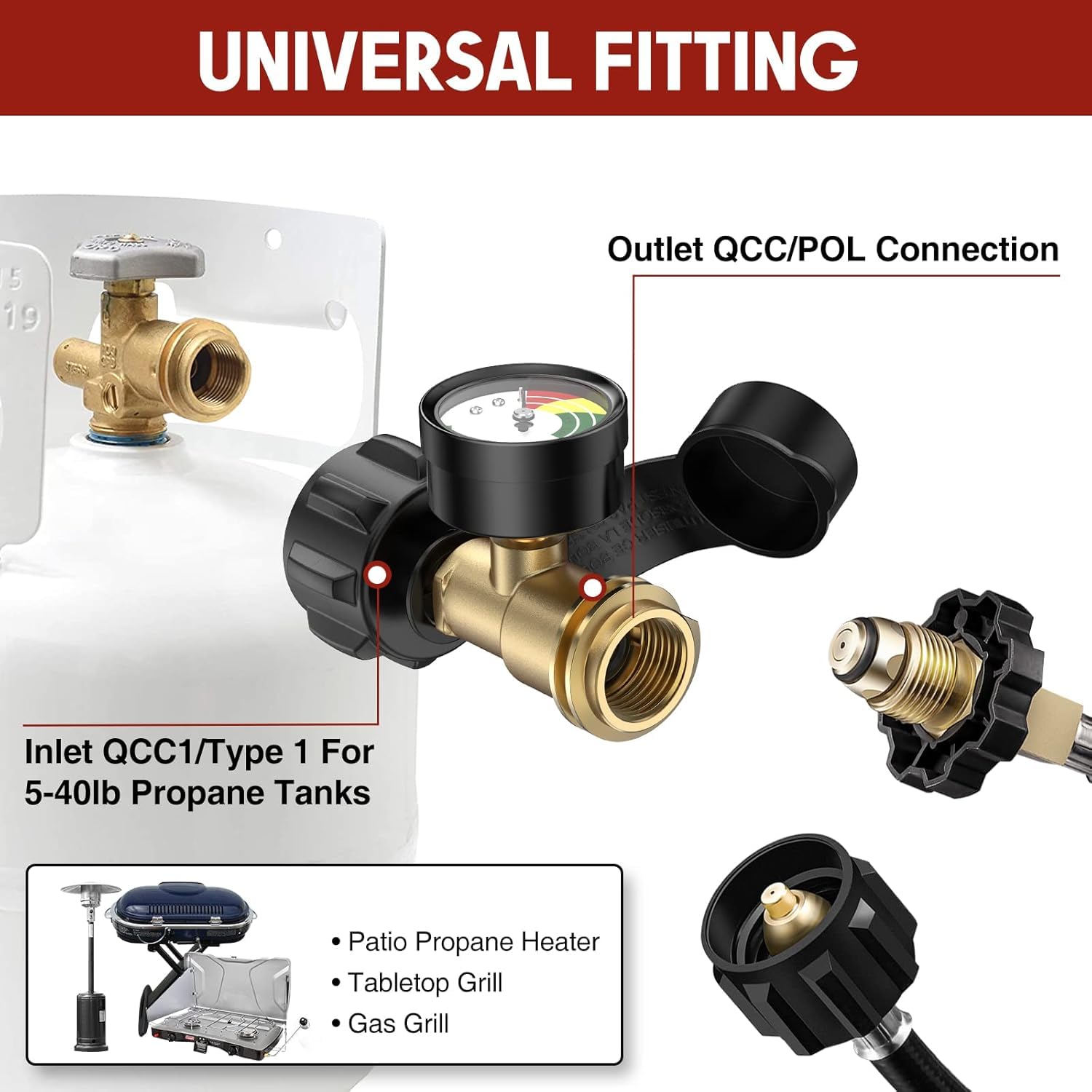 Universal Propane Tank Gauge for 5-20 Pound LP Tanks