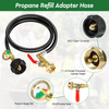 Propane Refill Adapter Hose with Gauge and Control Valve