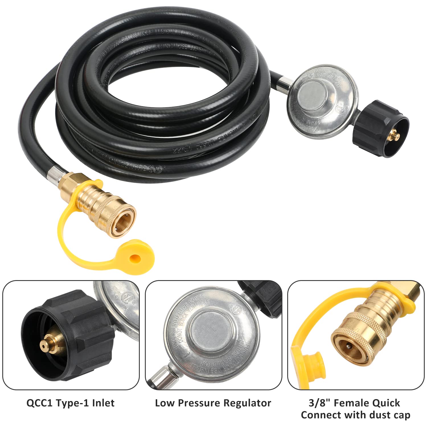 Buddy Hose with Regulator-3/8" Quick Connect X Regulator w/Acme Nut
