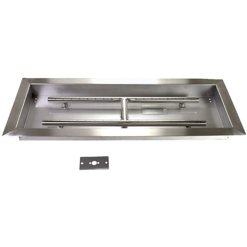 SS Rectangular Fire Pit Pan Equipped with Spark Ignition