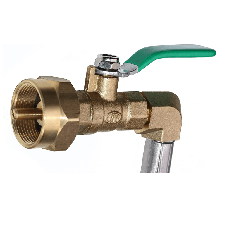 Propane Refill POL Tank Connector SS Hose with on-off Valve 