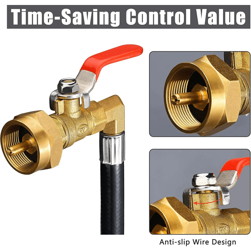 Propane POL Connector Refill Adapter Hose with Gauge 