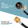 12FT QCC Propane Hose Adapter Converter with Gauge 
