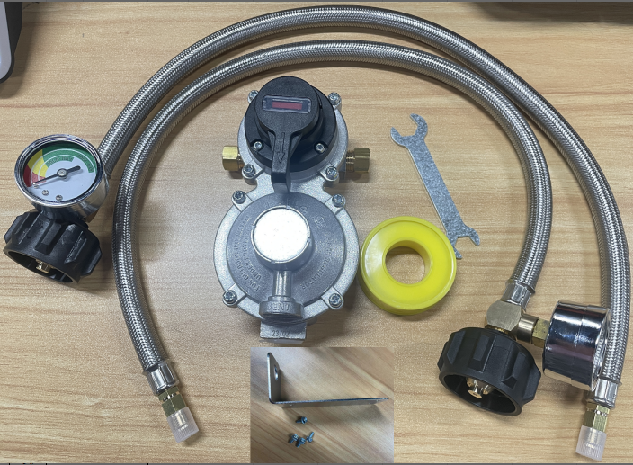 Propane Braided Hose for Dual Stage Regulator with Gauge