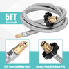 Propane Brass 4 Port Tee Kit 5FT and 12FT Braided Hose