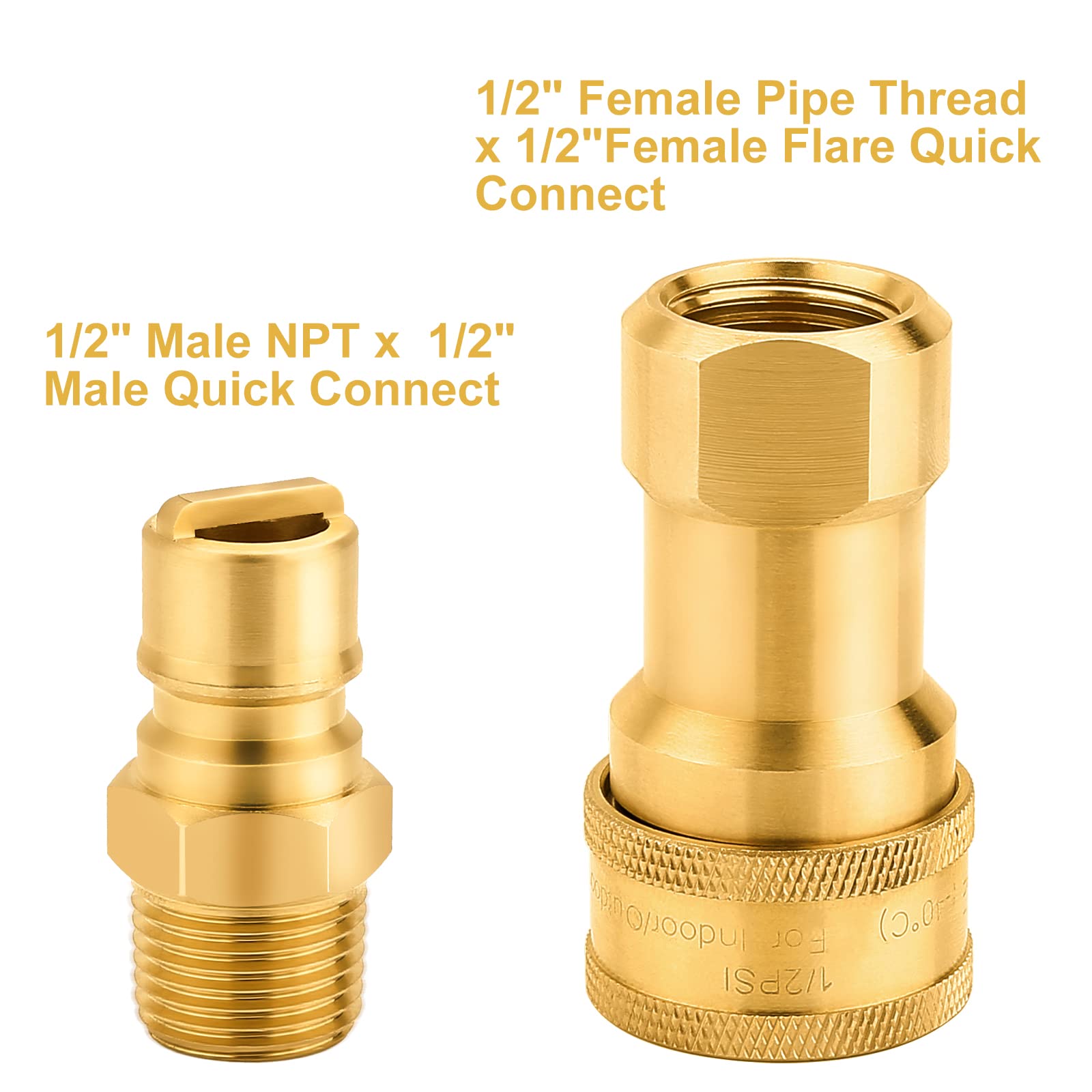 1/2" Natural Gas Quick Connect Adapter Kit for Propane Hose 